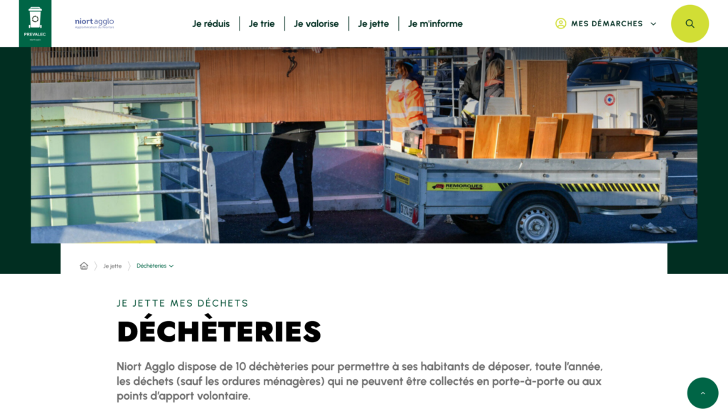 Liste des déchetteries professionnelles pour Niort Agglo