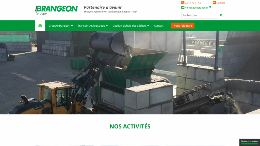 Groupe Brangeon déchetterie pour professionnels dans les Deux-Sèvres