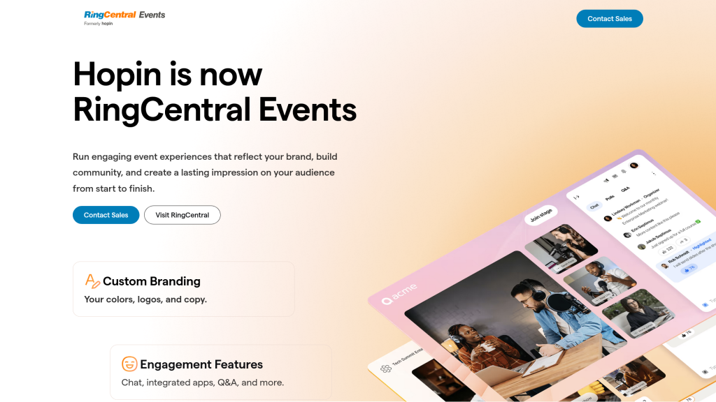 Plateforme Hopin events