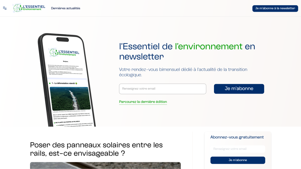 la newsletter de l'essentiel environnement
